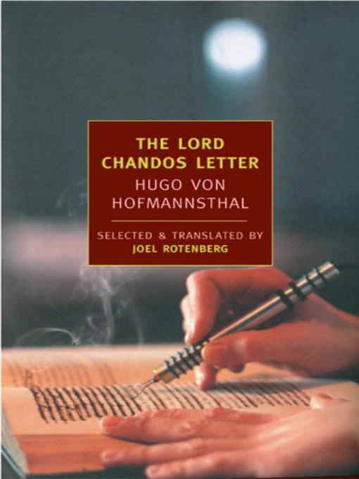 Title details for The Lord Chandos Letter by Hugo Von Hofmannsthal - Wait list